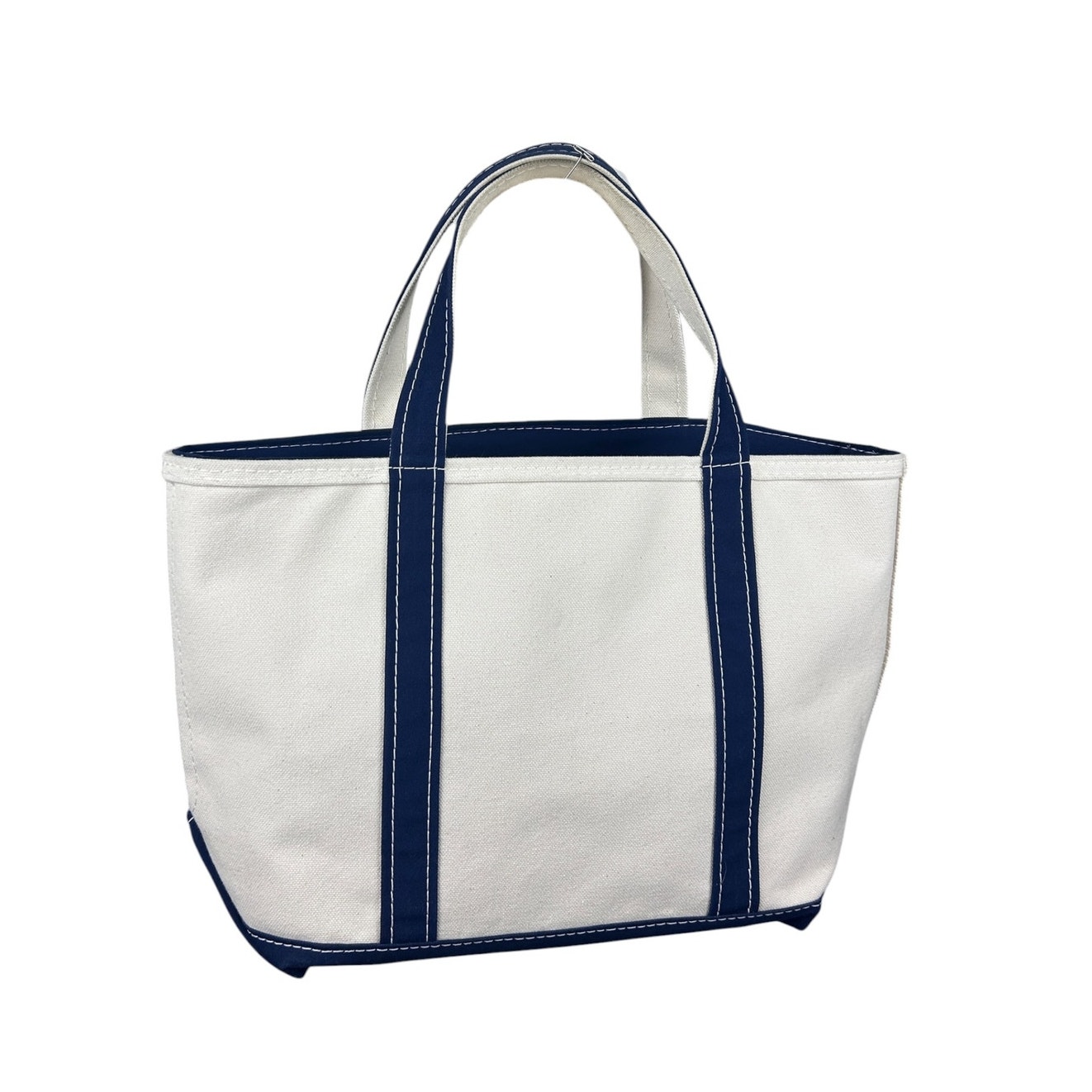 Ll Bean Canvas Made In Usa Navy Blue Zip Top Boat And Tote Top Handle Tote Bag